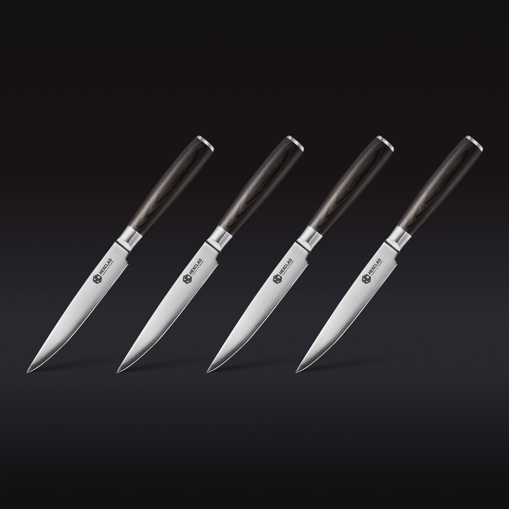 Damascus Steel Steak Knife Set, 4-pc (Espresso) • HexClad