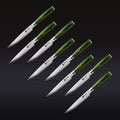 Damascus Steel Steak Knife Set, 8-pc (Green) • HexClad