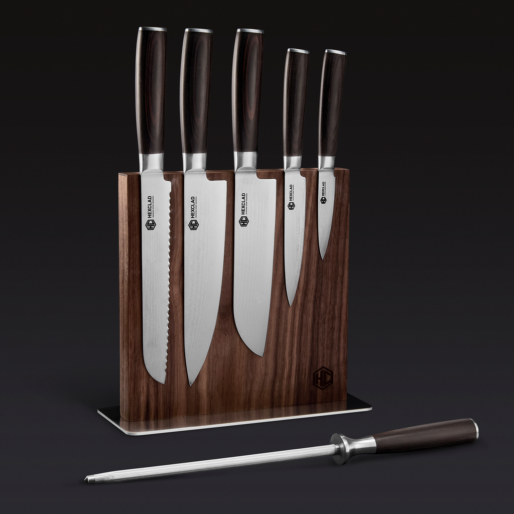 Damascus Steel Knife Set, 7-pc (Espresso) • HexClad
