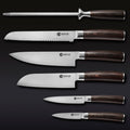 Damascus Steel Knife Set, 6-pc (Espresso) • HexClad