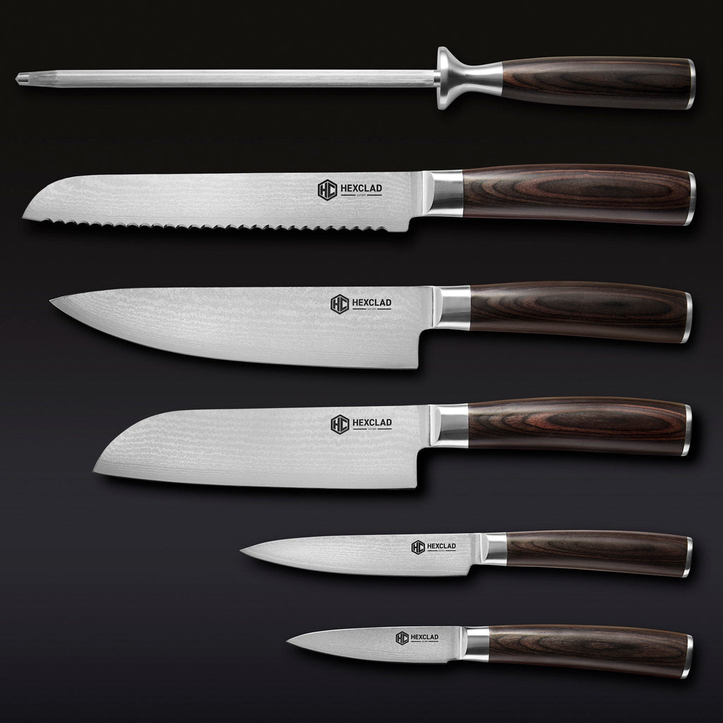 Damascus Steel Knife Set, 7-pc (Espresso) • HexClad