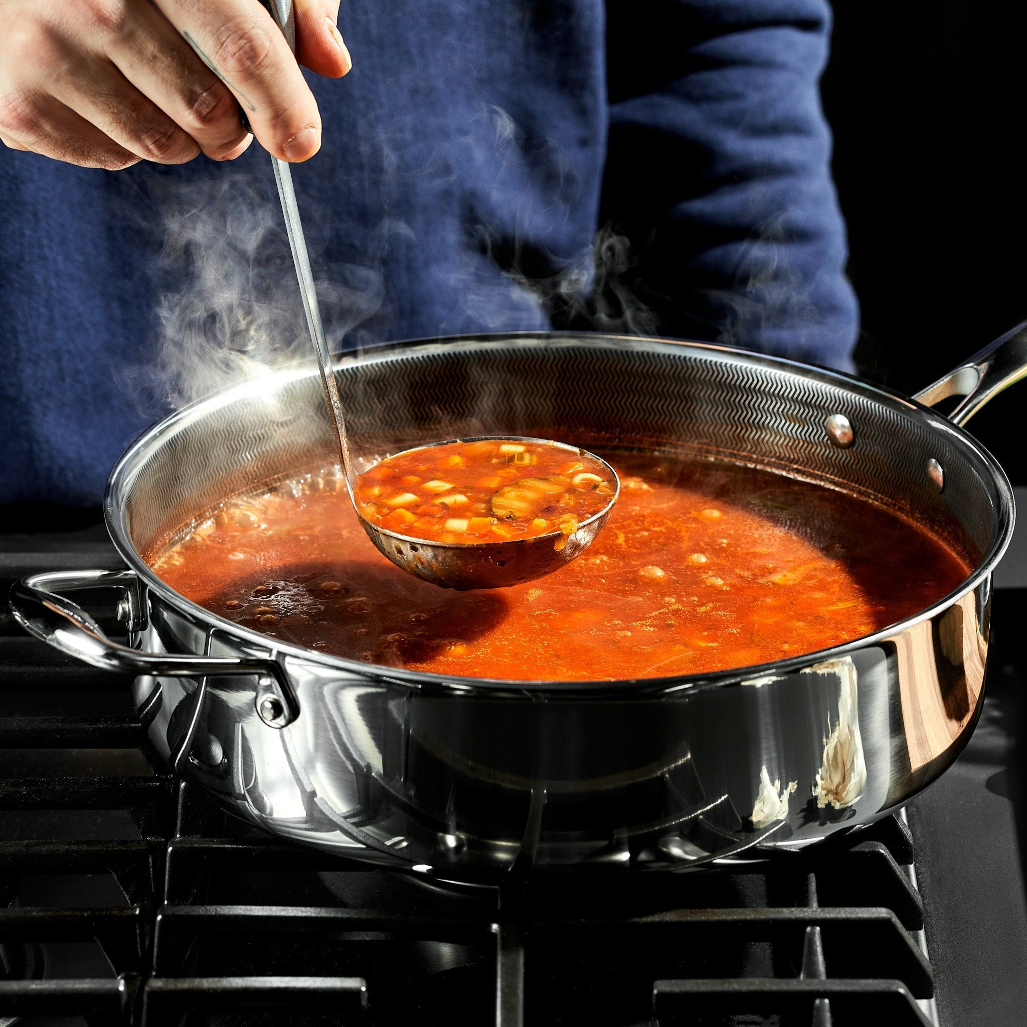 Hybrid Deep Sauté Pan with Lid, 5.5-Qt • HexClad