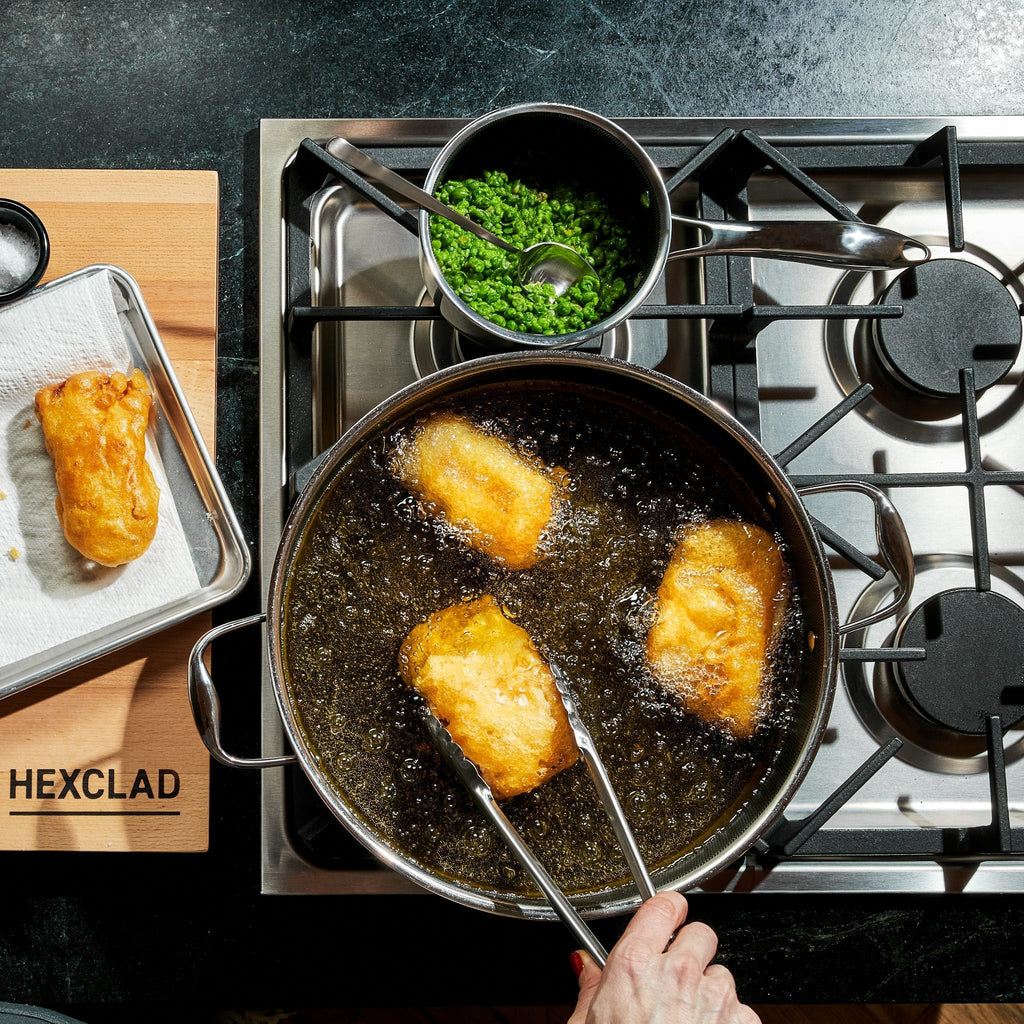 Hybrid Deep Sauté Pan/Chicken Fryer with Lid, 7-Qt • HexClad