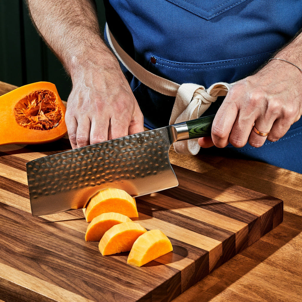 Damascus Steel Cleaver, 7" • HexClad