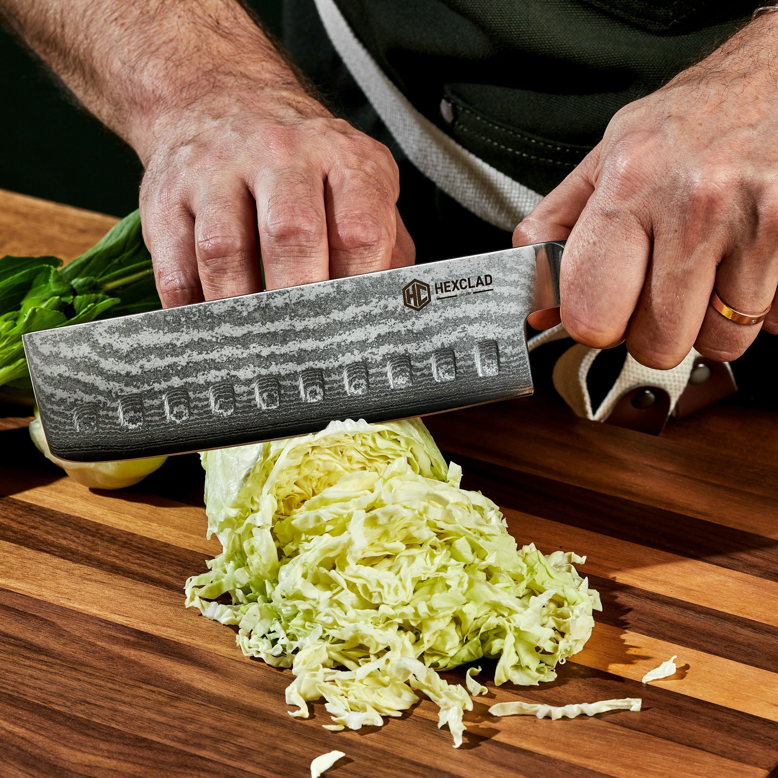 Damascus Steel Nakiri Knife, 6.5" • HexClad
