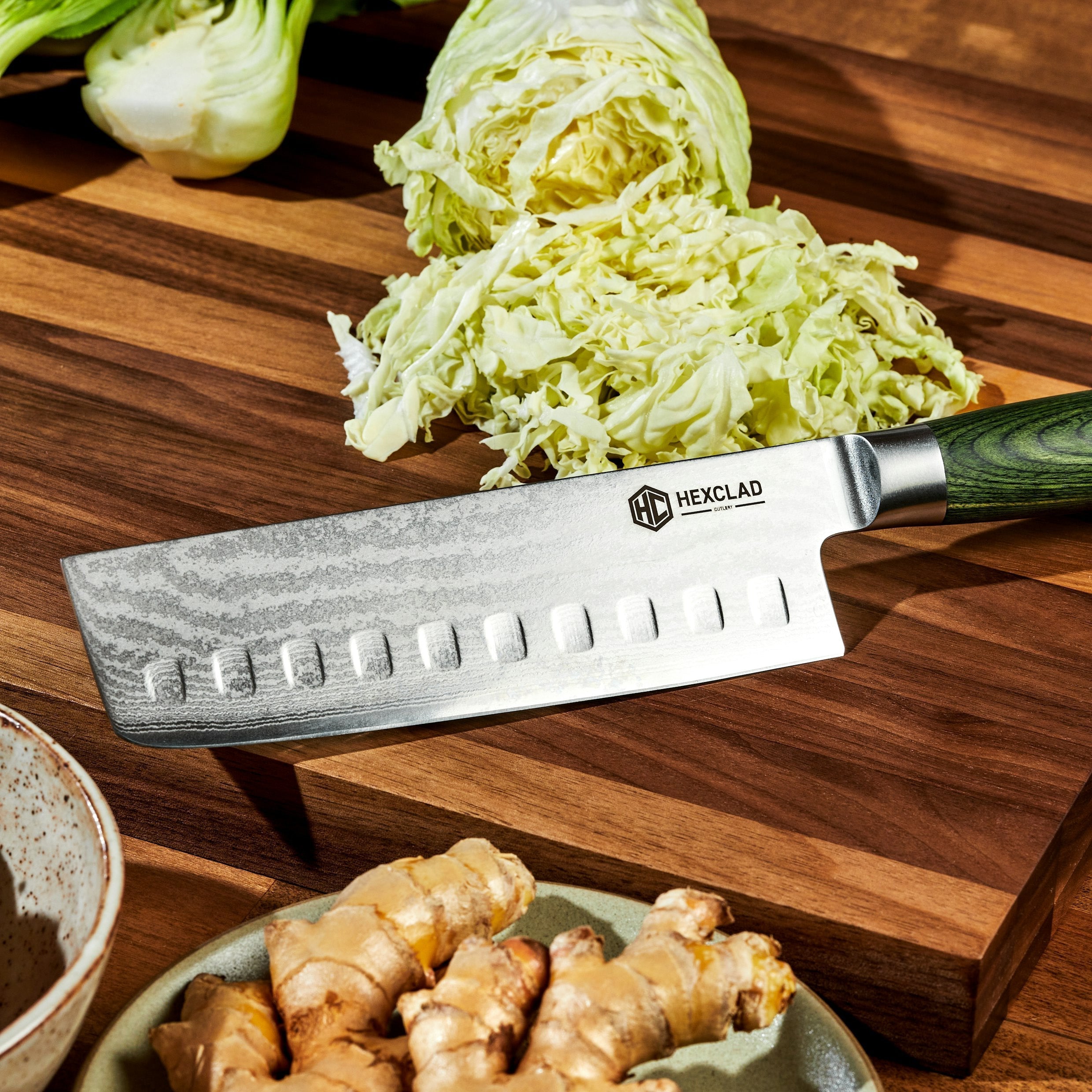 Damascus Steel Nakiri Knife, 6.5" • HexClad