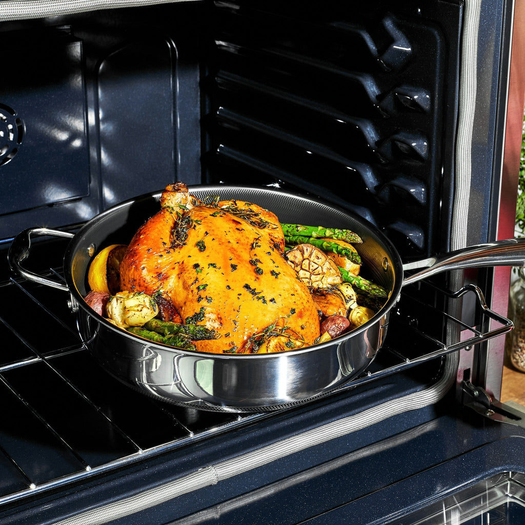 Hybrid Deep Sauté Pan with Lid, 4.5-Qt • HexClad