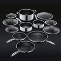 Hybrid Pots & Pans Set, 12-pc • HexClad