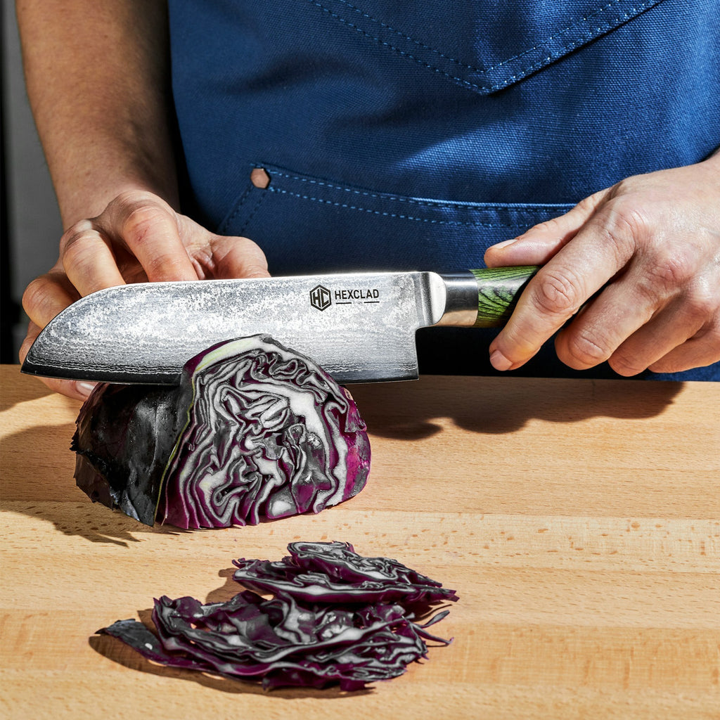 Damascus Steel Santoku Knife, 7" • HexClad