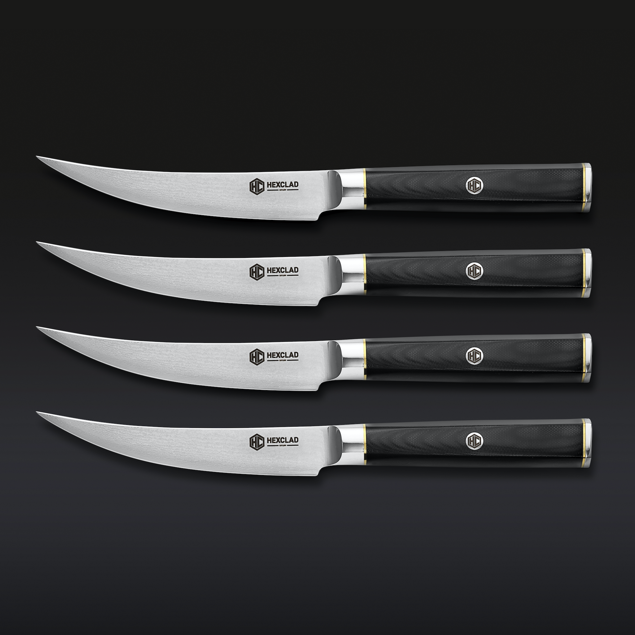 Master Series Damascus Steel Steak Knife Set, 4-pc • HexClad