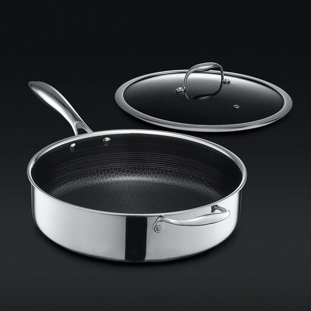 Hybrid Deep Sauté Pan with Lid, 5.5-Qt • HexClad
