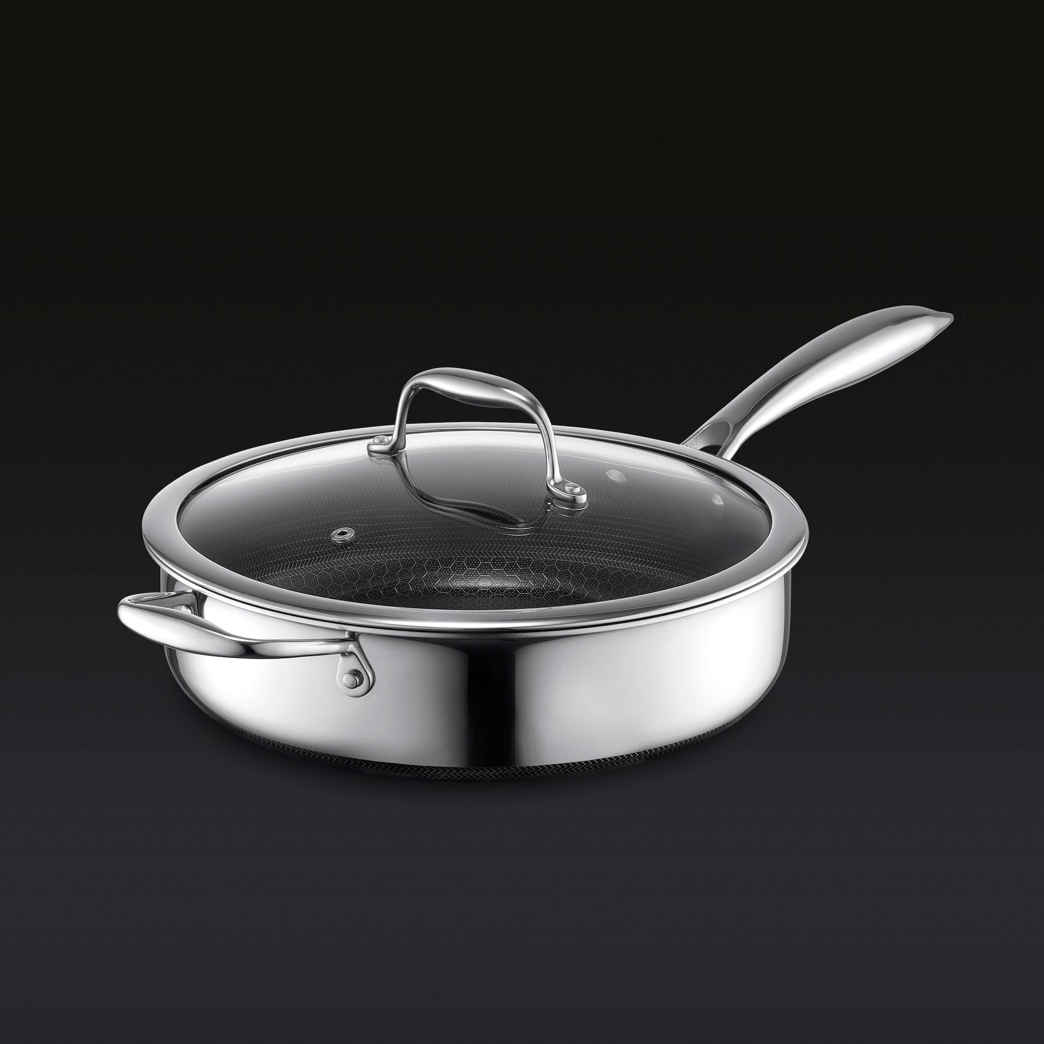 Hybrid Deep Sauté Pan with Lid, 3.3-Qt • HexClad
