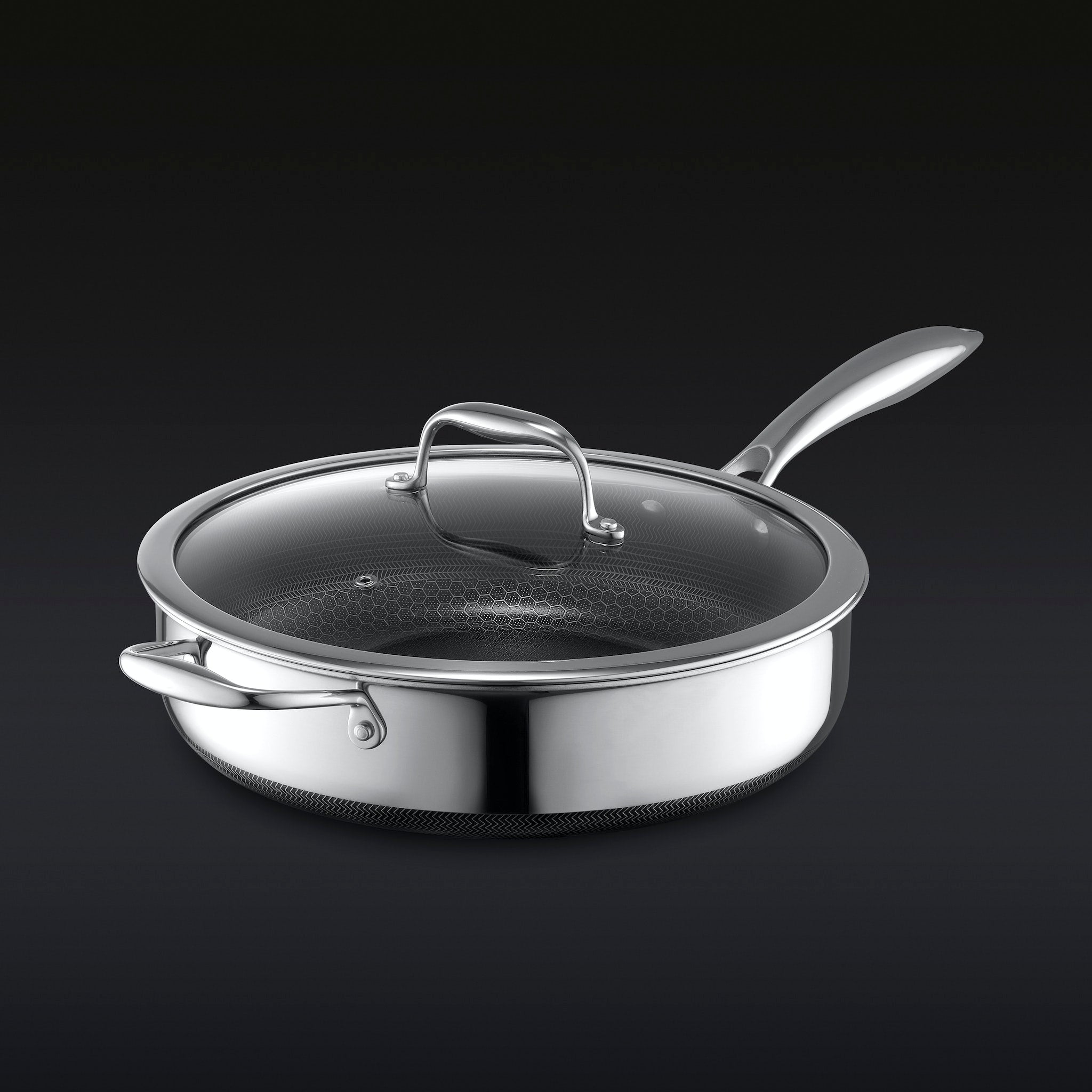 Hybrid Deep Sauté Pan with Lid, 4.5-Qt • HexClad