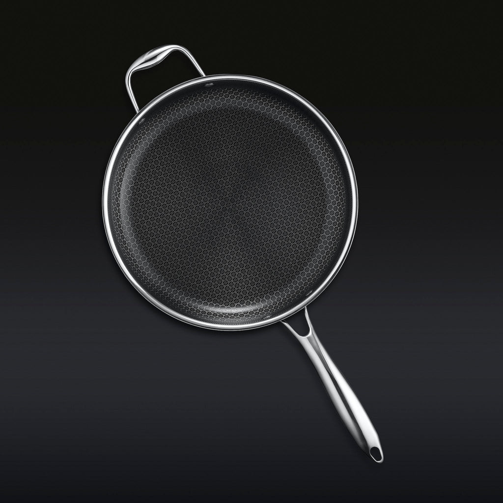 Hybrid Deep Sauté Pan with Lid, 4.5-Qt • HexClad