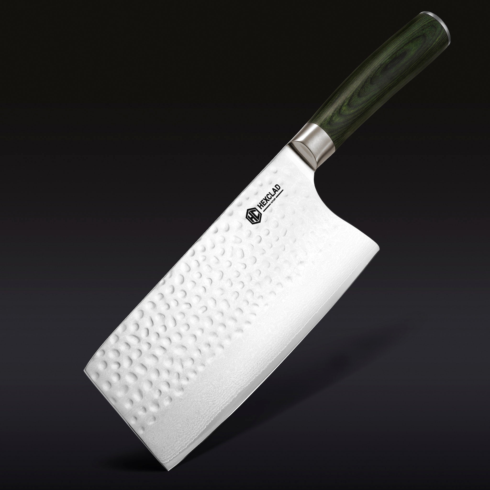 Damascus Steel Cleaver, 7" • HexClad