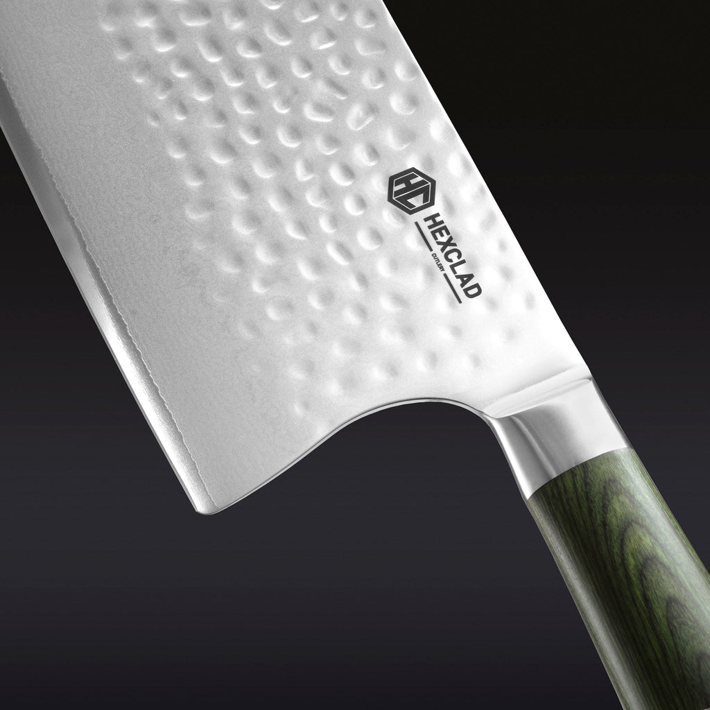 Damascus Steel Cleaver, 7" • HexClad