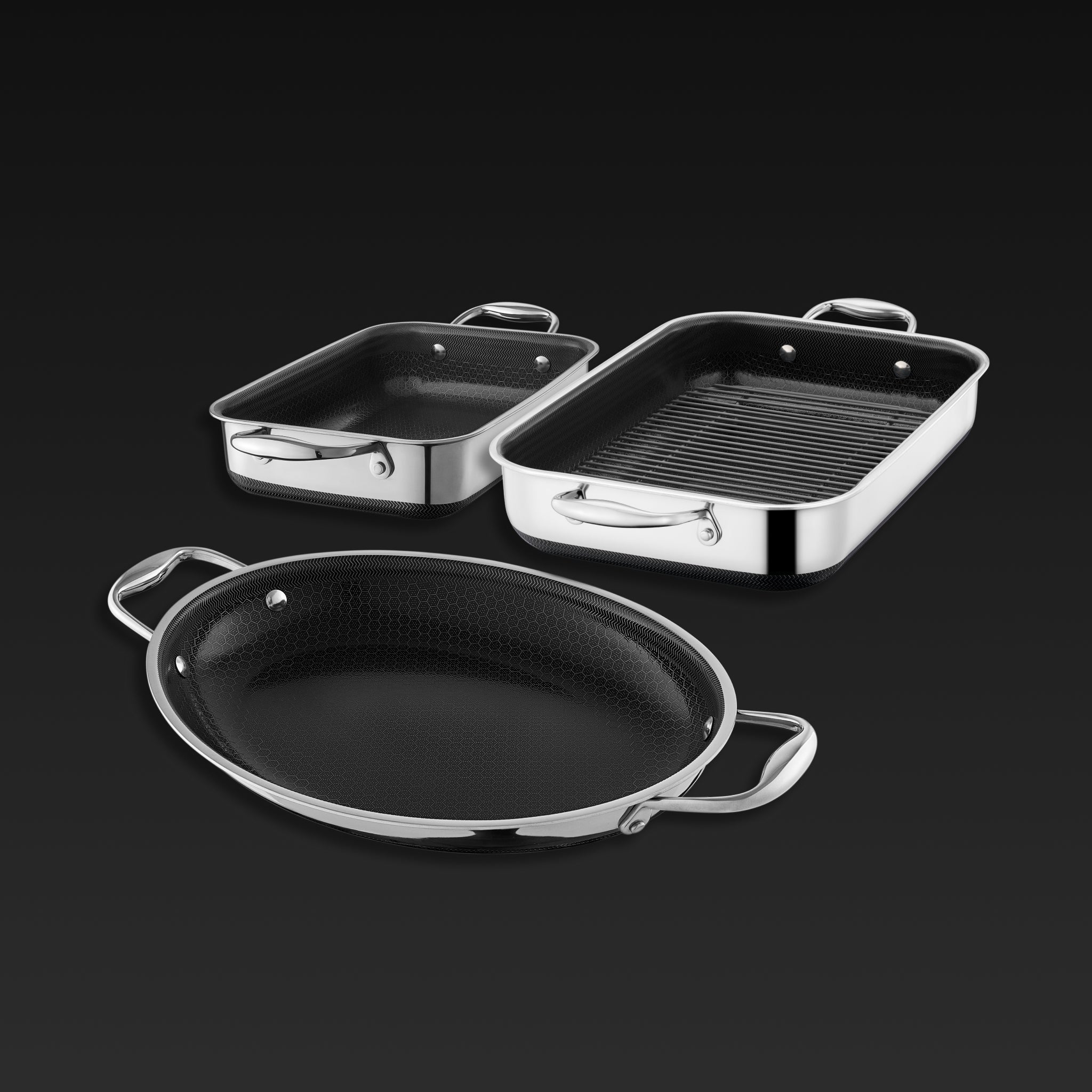 Hybrid Roasting Pan Set, 4-pc • HexClad