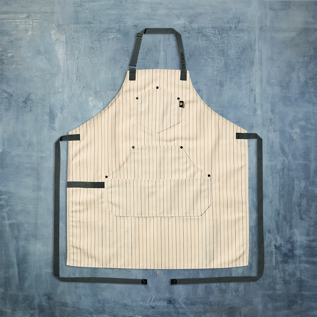 Eco Modern Apron (Pinstripe, Cream) • HexClad