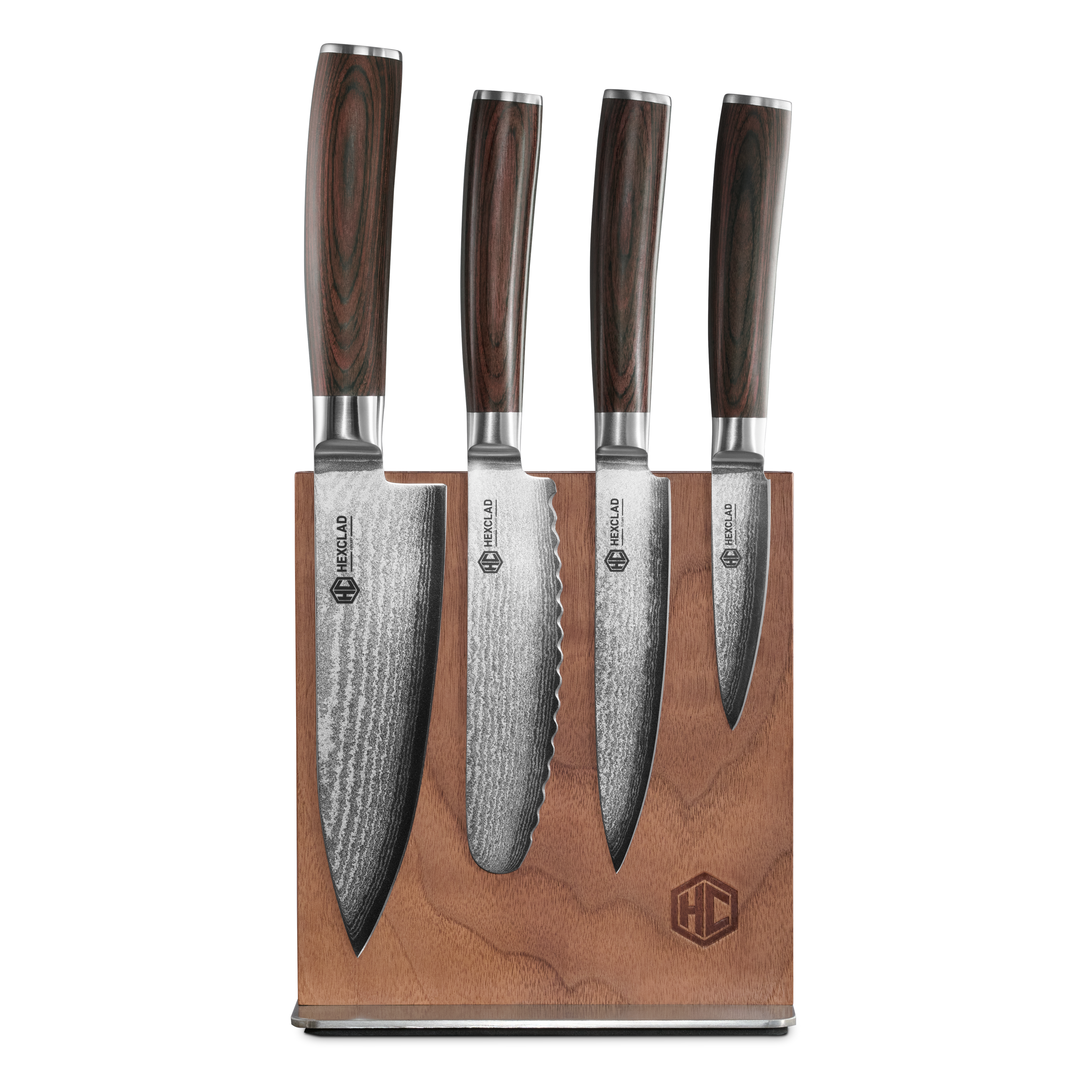 Damascus Steel Studio Knife Set, 5-pc (Espresso) • HexClad