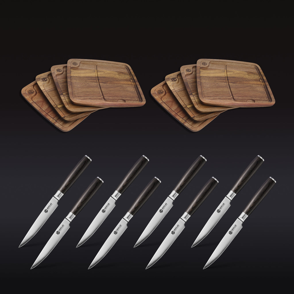 Steak Knife & Bistecca Plate Set, 16-pc (Espresso) • HexClad