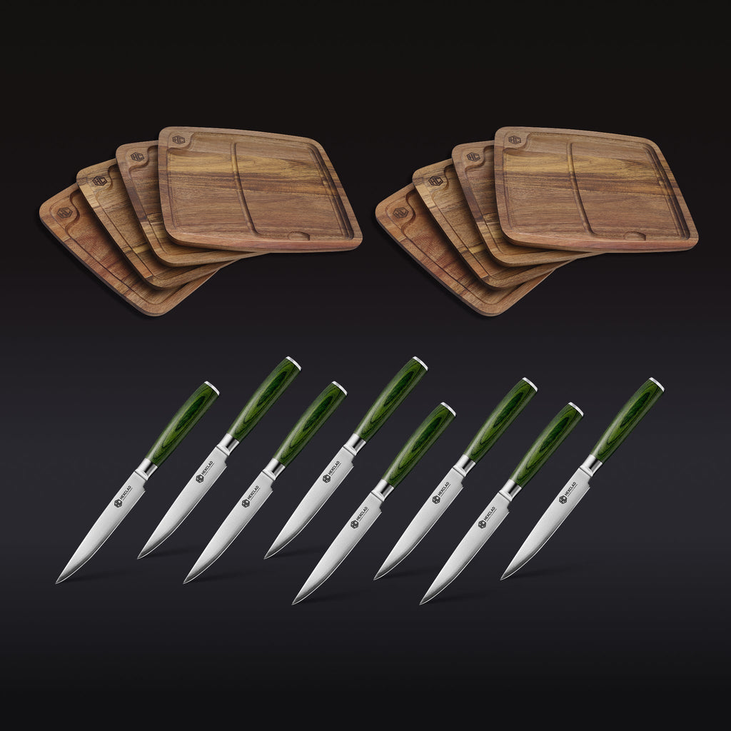 Steak Knife & Bistecca Plate Set, 16-pc (Green) • HexClad