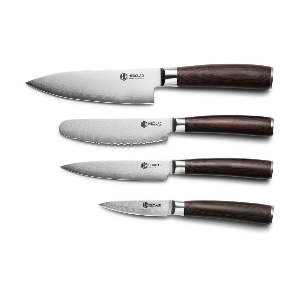 Damascus Steel Studio Knife Set, 5-pc (Espresso) • HexClad