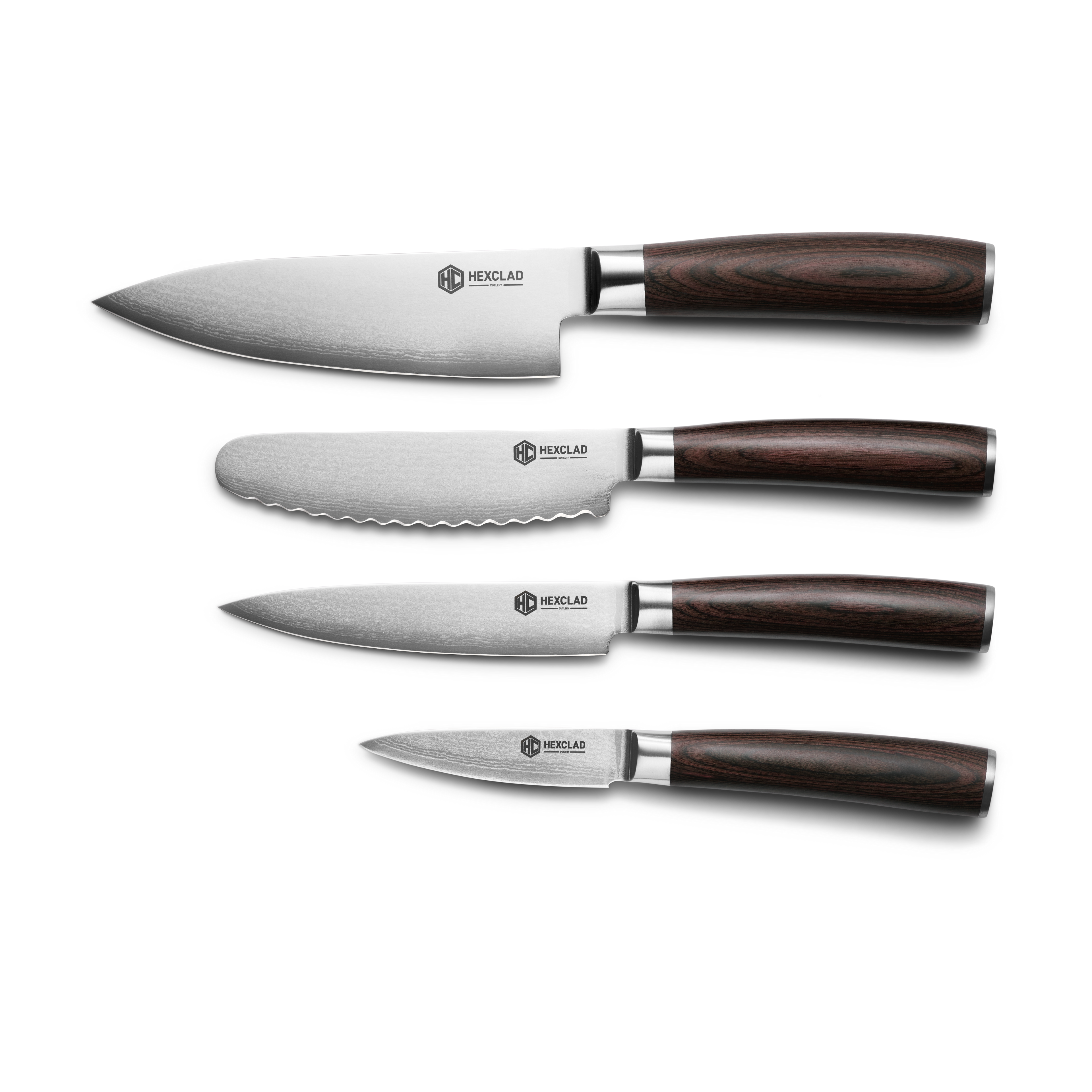Damascus Steel Studio Knife Set, 5-pc (Espresso) • HexClad