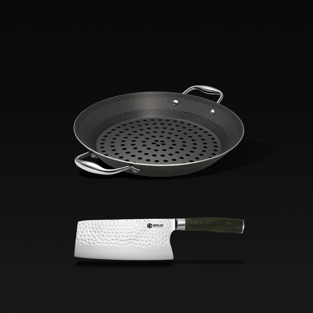HexClad / BBQ Grill Pan + Meat Cleaver Bundle