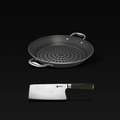 HexClad / BBQ Grill Pan + Meat Cleaver Bundle